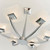 Endon Lighting Ayres 6 Light Chrome and Scavo Glass Semi-Flush Ceiling Light