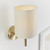 Endon Lighting Brio Antique Brass and Cream Fabric Shade Wall Light