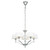 Endon Lighting Fiennes 5 Light Chrome and Clear Glass with Vintage White Shades Pendant Light