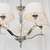Endon Lighting Fiennes 5 Light Chrome and Clear Glass with Vintage White Shades Pendant Light
