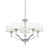 Endon Lighting Fiennes 5 Light Chrome and Clear Glass with Vintage White Shades Pendant Light