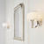 Endon Lighting Fiennes Chrome and Clear Glass with Vintage White Shades Wall Light