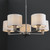 Endon Lighting Daley 5 Light Satin Nickel with Vintage White Faux Silk Shade Pendant Light