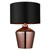 Endon Lighting Waldorf Copper Glass with Black Fabric Shade Table Lamp