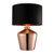 Endon Lighting Waldorf Copper Glass with Black Fabric Shade Table Lamp