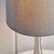 Endon Lighting Piccadilly Satin Nickel with Grey Fabric Shade Touch Table Lamp