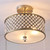Endon Lighting Hudson 3 Light Antique Brass with Faceted Crystal Flush Ceiling Light