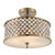 Endon Lighting Hudson 3 Light Antique Brass with Faceted Crystal Flush Ceiling Light