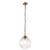 Endon Lighting Brydon Antique Brass with Clear Ribbed Glass 250mm Pendant Light