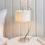 Endon Lighting Josephine Bright Nickel with Vintage White Shade Table Lamp