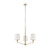 Endon Lighting Ortona 3 Light Matt Antique Brass with Vintage White Shade Pendant Light