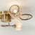 Endon Lighting Aherne 3 Light Antique Brass with Faceted Glass Semi-Flush Ceiling Light