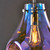 Endon Lighting Lava Chrome with Iridescent Glass Pendant Light