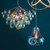 Endon Lighting Lava Chrome with Iridescent Glass Pendant Light