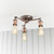 Endon Lighting Hal 3 Light Aged Pewter and Copper Semi-Flush Ceiling Light