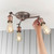 Endon Lighting Hal 3 Light Aged Pewter and Copper Semi-Flush Ceiling Light