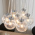 Endon Lighting Harbour 7 Light Chrome with Clear Bubble Glass Pendant Light