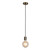 Endon Lighting Urban Antique Brass with Black Fabric Flex Pendant Light