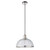 Endon Lighting Hansen Bright Nickel and Clear Ribbed Glass Pendant Light