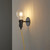 Endon Lighting Studio Matt Black with Yellow Fabric Cable Wall Light