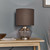 Endon Lighting Zen Smoked Glass with Aged Pewter and Dark charcoal Shade Table Lamp