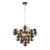 Endon Lighting Infinity 6 Light Black Chrome with Electro Plated Glass Shades Pendant Light