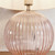 Endon Lighting Jemma Satin Nickel with Pink Ribbed Glass Table Lamp
