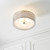 Endon Lighting Cordero 3 Light Satin Nickel with White Fabric Shade Semi-Flush Ceiling Light