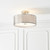 Endon Lighting Cordero 3 Light Satin Nickel with White Fabric Shade Semi-Flush Ceiling Light