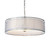 Endon Lighting Cordero 3 Light Satin Nickel with White Fabric Shade Pendant Light