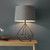 Endon Lighting Apollo Aged Copper Paint and Grey Fabric Shade Table Lamp
