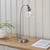 Endon Lighting Hansen Brushed Silver and Clear Glass Adjustable Table Lamp