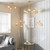 Endon Lighting Dimple Brushed Brass and Champagne Glass Wall Light