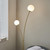 Endon Lighting Bloom 2 Light Satin Brass with Opal Glass Floor Lamp