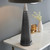 Endon Lighting Naia Dark Grey Ribbed Glass with Mocca Velvet Shade Table Lamp