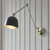 Endon Lighting Lehal Polished Nickel and Matt Black Adjustable Wall Light