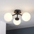 Endon Lighting Pulsa 3 Light Matt Black with Opal Glass Semi-Flush Ceiling Light