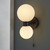 Endon Lighting Pulsa 2 Light Matt Black with Opal Glass Wall Light