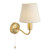 Endon Lighting Conway Satin Brass with Ivory Fabric Shade Wall Light