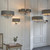 Endon Lighting Highclere 6 Light Bright Nickel with Charcoal Linen Shade Pendant Light