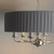 Endon Lighting Highclere 6 Light Bright Nickel with Wrapped Charcoal Shade Pendant Light