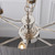 Endon Lighting Highclere 6 Light Bright Nickel with Wrapped Charcoal Shade Pendant Light