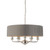 Endon Lighting Highclere 6 Light Bright Nickel with Wrapped Charcoal Shade Pendant Light