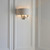 Endon Lighting Highclere 2 Light Brushed Chrome with Natural Linen Shade Wall Light
