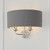 Endon Lighting Highclere 2 Light Bright Nickel with Charcoal Fabric Shade Wall Light