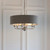 Endon Lighting Highclere 8 Light Bright Nickel with Charcoal Fabric Shade Pendant Light