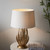 Endon Lighting Delphine Gold Leaf with Ivory Cotton Shade Table Lamp