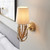 Endon Lighting Delphine Gold Leaf with Ivory Fabric Shade Wall Light