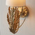 Endon Lighting Delphine Gold Leaf with Ivory Fabric Shade Wall Light