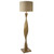 Endon Lighting Abia Oak Effect with Natural Linen Shade Floor Lamp